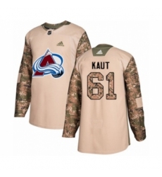 Men's Adidas Colorado Avalanche #61 Martin Kaut Authentic Camo Veterans Day Practice NHL Jersey