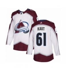 Men's Adidas Colorado Avalanche #61 Martin Kaut Authentic White Away NHL Jersey