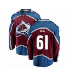 Men's Colorado Avalanche #61 Martin Kaut Authentic Maroon Home Fanatics Branded Breakaway NHL Jersey