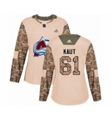 Women's Adidas Colorado Avalanche #61 Martin Kaut Authentic Camo Veterans Day Practice NHL Jersey