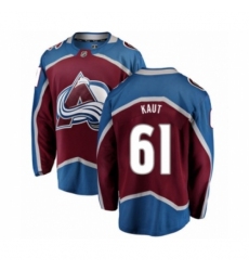 Youth Colorado Avalanche #61 Martin Kaut Authentic Maroon Home Fanatics Branded Breakaway NHL Jersey