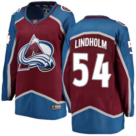 Women's Colorado Avalanche #54 Anton Lindholm Fanatics Branded Maroon Home Breakaway NHL Jersey Women's Colorado Avalanche #54 Anton Lindholm Fanatics Branded Maroon Home Breakaway NHL Jersey