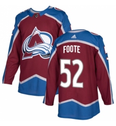 Men's Adidas Colorado Avalanche #52 Adam Foote Authentic Burgundy Red Home NHL Jersey