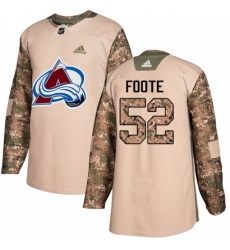 Youth Adidas Colorado Avalanche #52 Adam Foote Authentic Camo Veterans Day Practice NHL Jersey