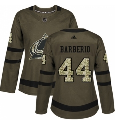 Women's Adidas Colorado Avalanche #44 Mark Barberio Authentic Green Salute to Service NHL Jersey Women's Adidas Colorado Avalanche #44 Mark Barberio Authentic Green Salute to Service NHL Jersey