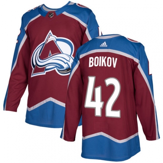Men's Adidas Colorado Avalanche #42 Sergei Boikov Authentic Burgundy Red Home NHL Jersey Men's Adidas Colorado Avalanche #42 Sergei Boikov Authentic Burgundy Red Home NHL Jersey