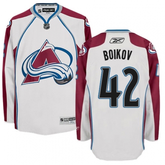 Men's Reebok Colorado Avalanche #42 Sergei Boikov Authentic White Away NHL Jersey Men's Reebok Colorado Avalanche #42 Sergei Boikov Authentic White Away NHL Jersey
