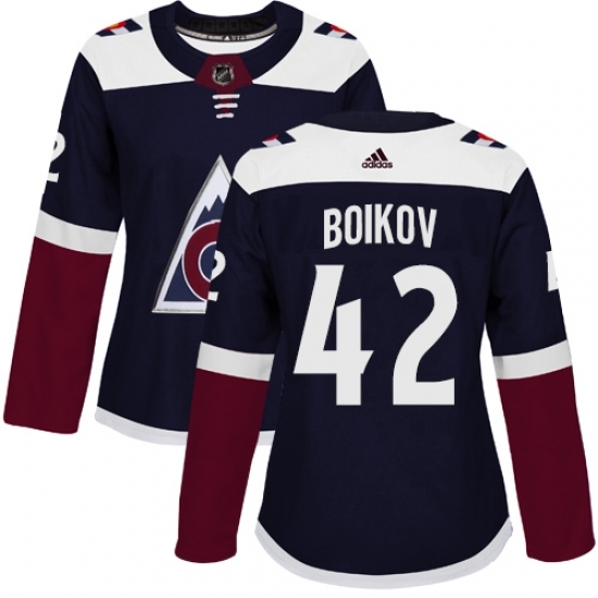 Women's Adidas Colorado Avalanche #42 Sergei Boikov Authentic Navy Blue Alternate NHL Jersey Women's Adidas Colorado Avalanche #42 Sergei Boikov Authentic Navy Blue Alternate NHL Jersey