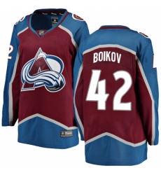 Women's Colorado Avalanche #42 Sergei Boikov Fanatics Branded Maroon Home Breakaway NHL Jersey
