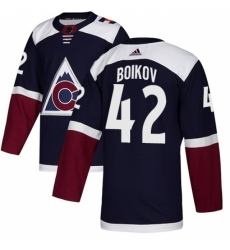 Youth Adidas Colorado Avalanche #42 Sergei Boikov Authentic Navy Blue Alternate NHL Jersey