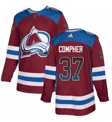 Men's Adidas Colorado Avalanche #37 J.T. Compher Authentic Burgundy Drift Fashion NHL Jersey