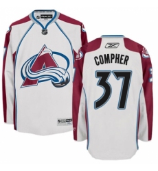 Women's Reebok Colorado Avalanche #37 J.T. Compher Authentic White Away NHL Jersey