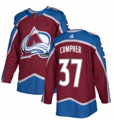 Youth Adidas Colorado Avalanche #37 J.T. Compher Premier Burgundy Red Home NHL Jersey