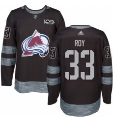 Men's Adidas Colorado Avalanche #33 Patrick Roy Authentic Black 1917-2017 100th Anniversary NHL Jersey
