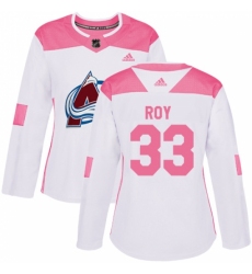 Women's Adidas Colorado Avalanche #33 Patrick Roy Authentic White/Pink Fashion NHL Jersey