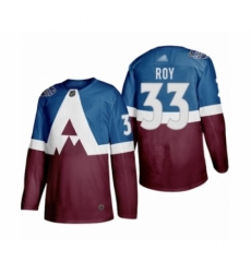 Women's Colorado Avalanche #33 Patrick Roy Authentic Burgundy Blue 2020 Stadium Series Hockey Jersey