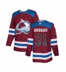 Men's Adidas Colorado Avalanche #31 Philipp Grubauer Authentic Burgundy Drift Fashion NHL Jersey