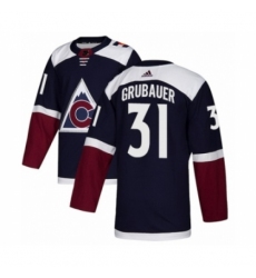 Men's Adidas Colorado Avalanche #31 Philipp Grubauer Premier Navy Blue Alternate NHL Jersey
