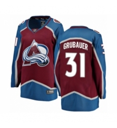 Women's Colorado Avalanche #31 Philipp Grubauer Authentic Maroon Home Fanatics Branded Breakaway NHL Jersey
