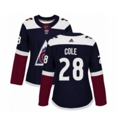 Women's Adidas Colorado Avalanche #28 Ian Cole Premier Navy Blue Alternate NHL Jersey