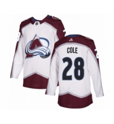 Youth Adidas Colorado Avalanche #28 Ian Cole Authentic White Away NHL Jersey