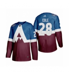 Youth Colorado Avalanche #28 Ian Cole Authentic Burgundy Blue 2020 Stadium Series Hockey Jersey