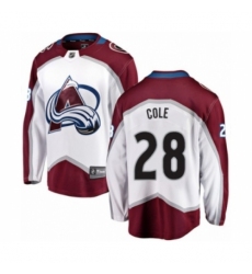 Youth Colorado Avalanche #28 Ian Cole Authentic White Away Fanatics Branded Breakaway NHL Jersey