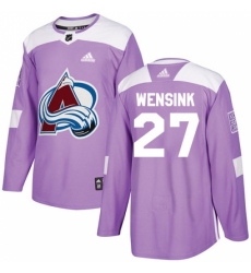 Men's Adidas Colorado Avalanche #27 John Wensink Authentic Purple Fights Cancer Practice NHL Jersey