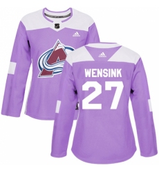 Women's Adidas Colorado Avalanche #27 John Wensink Authentic Purple Fights Cancer Practice NHL Jersey