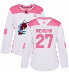 Women's Adidas Colorado Avalanche #27 John Wensink Authentic White/Pink Fashion NHL Jersey
