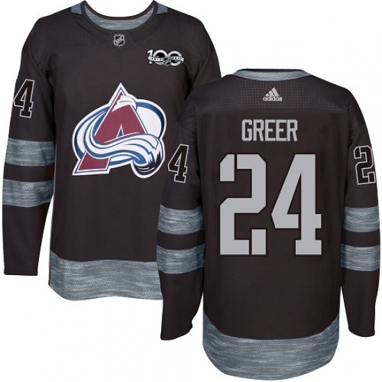 Men's Adidas Colorado Avalanche #24 A.J. Greer Authentic Black 1917-2017 100th Anniversary NHL Jersey Men's Adidas Colorado Avalanche #24 A.J. Greer Authentic Black 1917-2017 100th Anniversary NHL Jersey