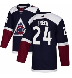 Men's Adidas Colorado Avalanche #24 A.J. Greer Premier Navy Blue Alternate NHL Jersey
