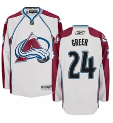 Men's Reebok Colorado Avalanche #24 A.J. Greer Authentic White Away NHL Jersey