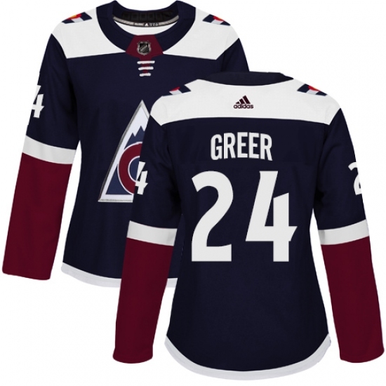 Women's Adidas Colorado Avalanche #24 A.J. Greer Authentic Navy Blue Alternate NHL Jersey Women's Adidas Colorado Avalanche #24 A.J. Greer Authentic Navy Blue Alternate NHL Jersey
