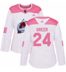 Women's Adidas Colorado Avalanche #24 A.J. Greer Authentic White/Pink Fashion NHL Jersey