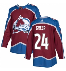 Youth Adidas Colorado Avalanche #24 A.J. Greer Premier Burgundy Red Home NHL Jersey