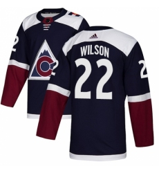 Men's Adidas Colorado Avalanche #22 Colin Wilson Authentic Navy Blue Alternate NHL Jersey