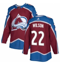 Men's Adidas Colorado Avalanche #22 Colin Wilson Premier Burgundy Red Home NHL Jersey
