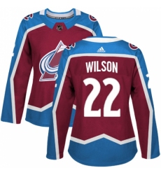 Women's Adidas Colorado Avalanche #22 Colin Wilson Authentic Burgundy Red Home NHL Jersey