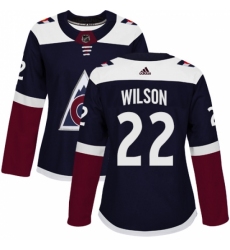 Women's Adidas Colorado Avalanche #22 Colin Wilson Authentic Navy Blue Alternate NHL Jersey