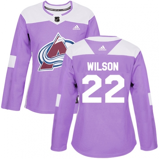 Women's Adidas Colorado Avalanche #22 Colin Wilson Authentic Purple Fights Cancer Practice NHL Jersey Women's Adidas Colorado Avalanche #22 Colin Wilson Authentic Purple Fights Cancer Practice NHL Jersey