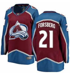 Women's Colorado Avalanche #21 Peter Forsberg Fanatics Branded Maroon Home Breakaway NHL Jersey