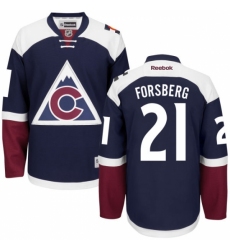 Youth Reebok Colorado Avalanche #21 Peter Forsberg Authentic Blue Third NHL Jersey