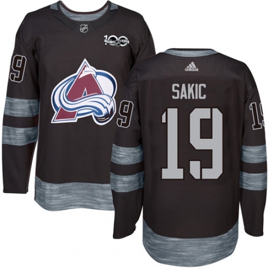 Men's Adidas Colorado Avalanche #19 Joe Sakic Authentic Black 1917-2017 100th Anniversary NHL Jersey Men's Adidas Colorado Avalanche #19 Joe Sakic Authentic Black 1917-2017 100th Anniversary NHL Jersey