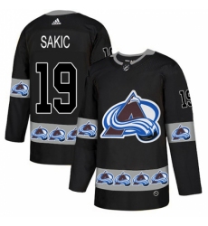 Men's Adidas Colorado Avalanche #19 Joe Sakic Authentic Black Team Logo Fashion NHL Jersey