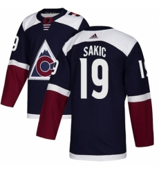 Men's Adidas Colorado Avalanche #19 Joe Sakic Premier Navy Blue Alternate NHL Jersey