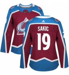 Women's Adidas Colorado Avalanche #19 Joe Sakic Premier Burgundy Red Home NHL Jersey