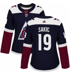 Women's Adidas Colorado Avalanche #19 Joe Sakic Premier Navy Blue Alternate NHL Jersey