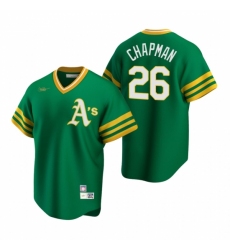 Men's Nike Oakland Athletics #26 Matt Chapman Kelly Green Cooperstown Collection Road Stitched Baseball Jersey