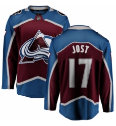 Men's Colorado Avalanche #17 Tyson Jost Fanatics Branded Maroon Home Breakaway NHL Jersey